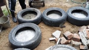 Фундамент из покрышек для сарая