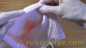 Шапка ушанка для девочки спицами