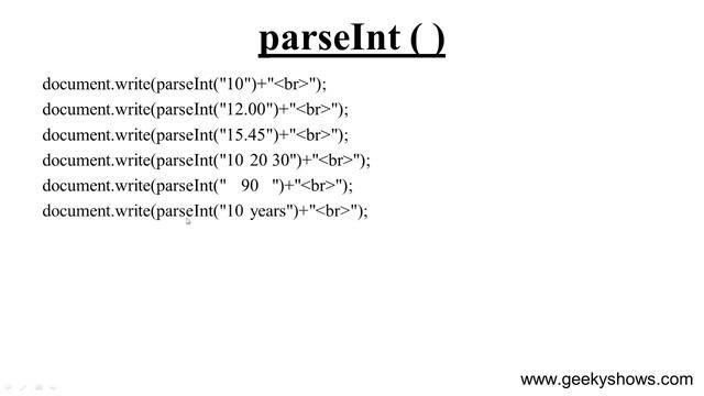 parseInt Method in JavaScript (Hindi) смотреть онлайн