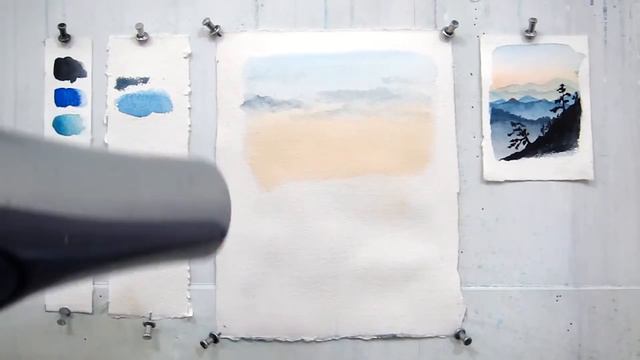 Blue Ridge Mountains. Easy step by step watercolor tutorial (updated) смотреть онлайн