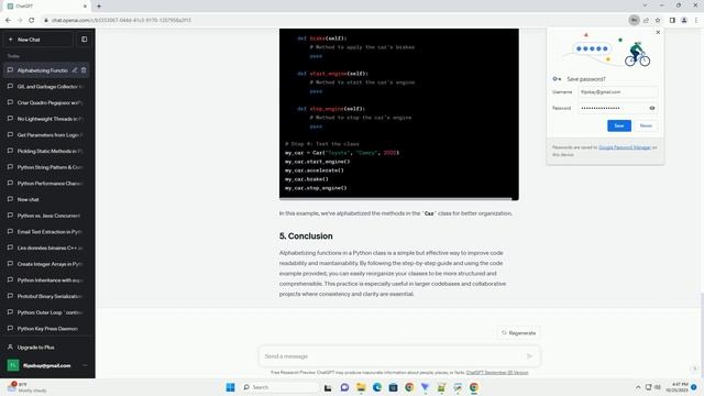Alphabetizing functions in a Python class смотреть онлайн