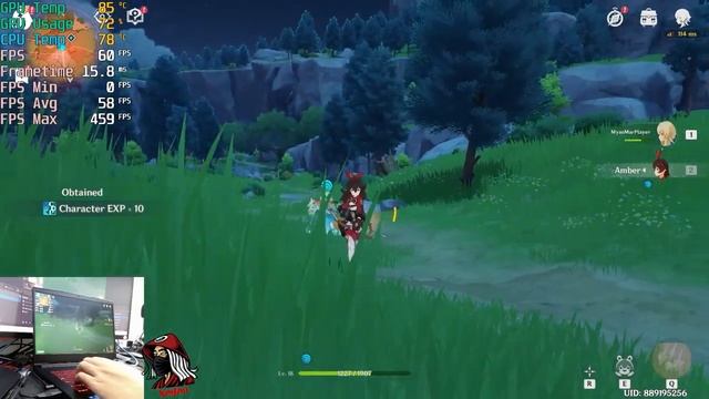 MSI GF63 Thin 11UCX-162TH i5 11gen RTX 2050 4GB Ram 16GB 144Hz Pannel Genshin Impact How many FPS смотреть онлайн