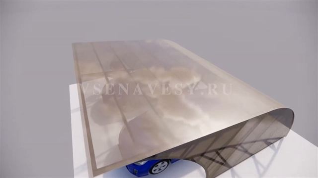 Консольный навес для двух машин со стенками (cantilever Carport)