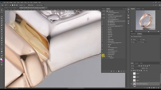 Jewelry Jewelry Retouching Gold Ring With Action