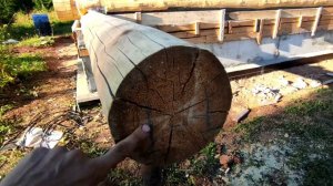 Установка первых венцов бани. Часть 2