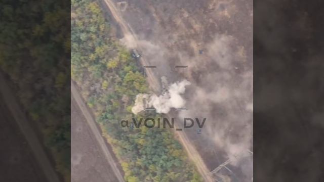 Удар по БРЭМ ВСУ во время попытки эвакуации поврежденной техники ВСУ в районе н.п. Новомайорское