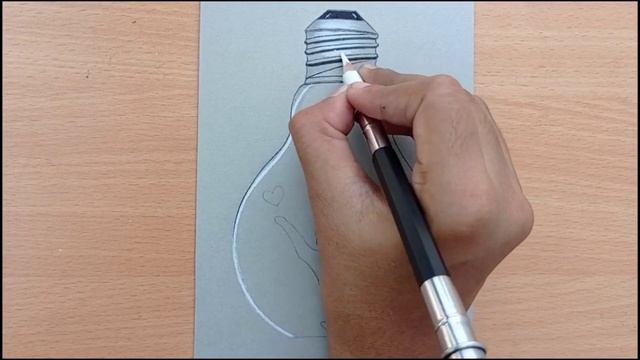 How to draw cat inside bulb - step by step || pencil sketch || Art video ||Gali Gali Art || смотреть онлайн