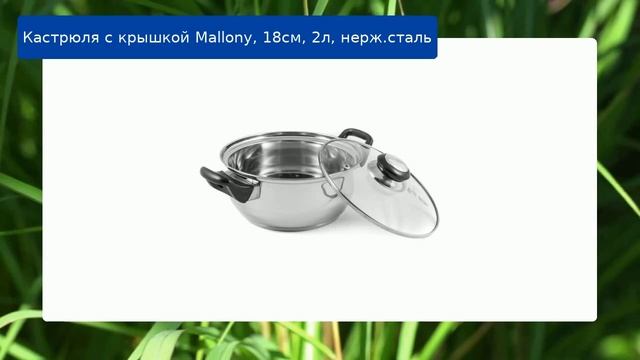 Кастрюля с крышкой Mallony, 18см, 2л, нерж.сталь обзор смотреть онлайн
