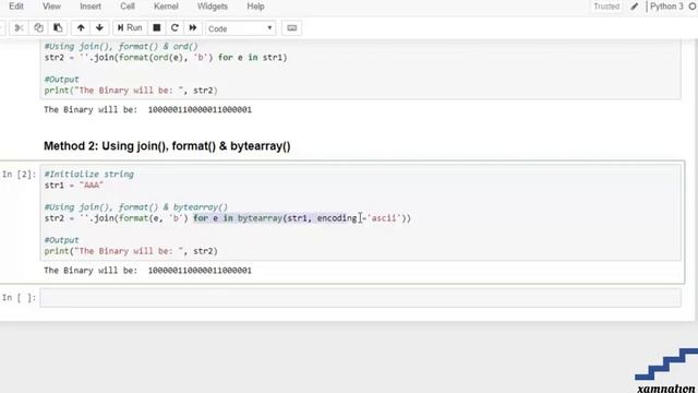 How to convert string to binary in python-using join(),Format() &bytearray() смотреть онлайн