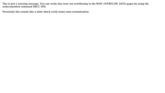 Databases: Why is Row Overflow not working on SQL Server 2005? (3 Solutions!!) смотреть онлайн