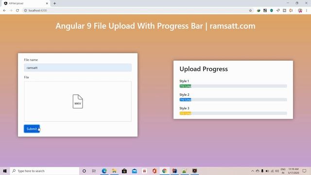Angular 9 File Upload With Progress Bar Using Reactive Forms смотреть онлайн