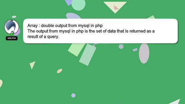 Array : double output from mysql in php смотреть онлайн