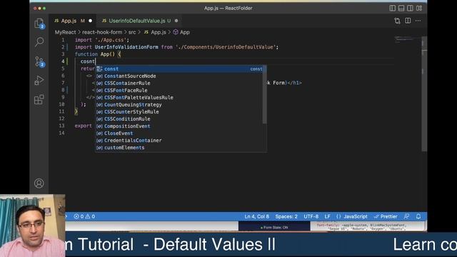 react hook form tutorial in hindi || react js tutorial in hindi || default values in hindi #28 смотреть онлайн