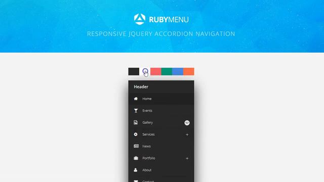 RubyMenu Responsive jQuery Accordion Navigation смотреть онлайн