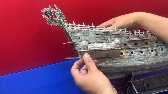 DIY Craft Instruction 3D Puzzle Cubicfun Flying Dutchman With Green LED 360pcs