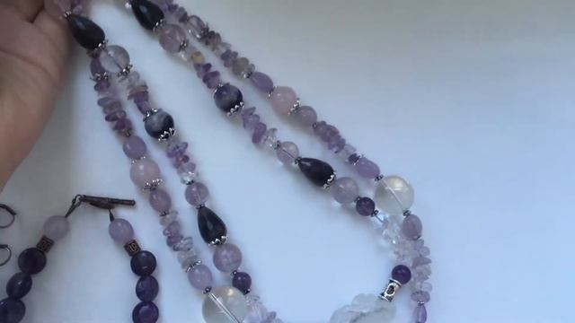ФЛЮОРИТ розовый кварц аметист | бусы браслет серьги смотреть онлайн