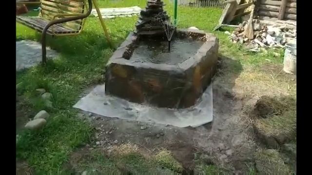 Декоративный фонтан водопад из арт бетона своими руками . работу выполнил мастер Юра. смотреть онлайн