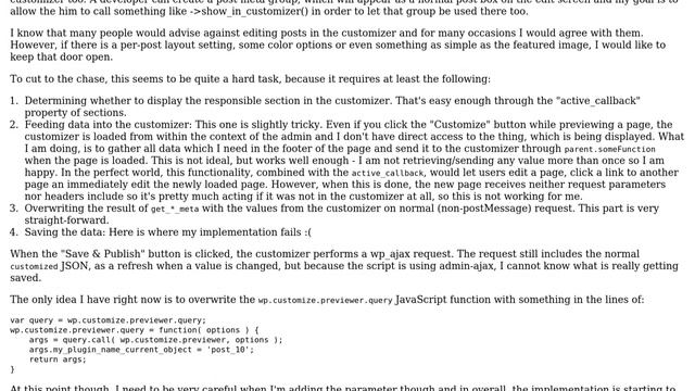 Wordpress: Manipulating post meta in the customizer смотреть онлайн