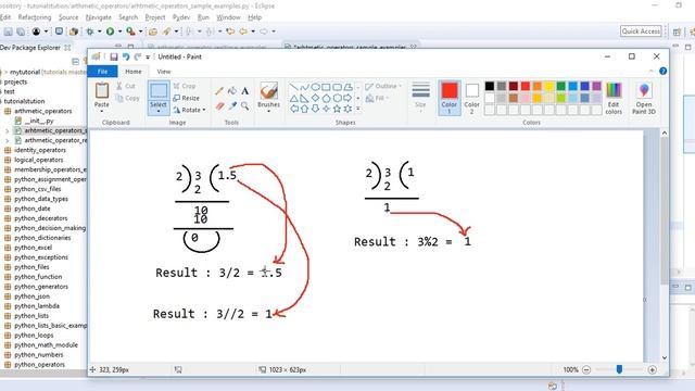 python arithmetic operator basic example смотреть онлайн