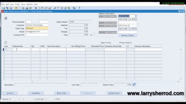 OM Entering a Quick Sales Order, Oracle Applications Training смотреть онлайн