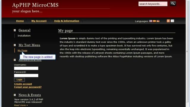 ApPHP Micro CMS Admin Panel Add Menu and Pages смотреть онлайн