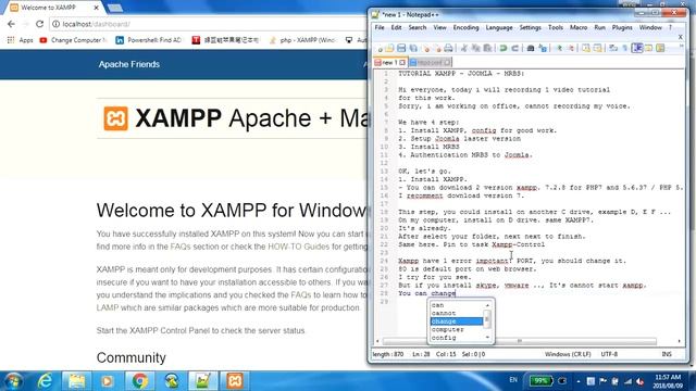 Tutorial Install XAMPP + JOOMLA 3.8.x + MRBS 1.7.1 - PART 1 смотреть онлайн