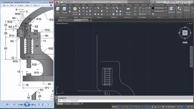 AutoCAD 2D Practice Drawing | Exercise 17 | Basic Tutorial смотреть онлайн
