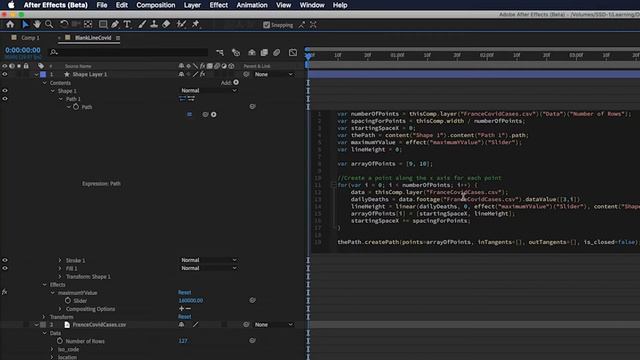After Effects CSV to Path - Create Line Graph From Expressions and Data смотреть онлайн