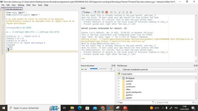 Tracé de la solution d'une Eq diff d'ordre 2 - Python & Physique & Chimie - CPGE смотреть онлайн