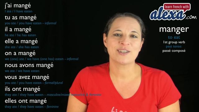 Manger (to eat) — Past Tense (French verbs conjugated by Learn French With Alexa) смотреть онлайн