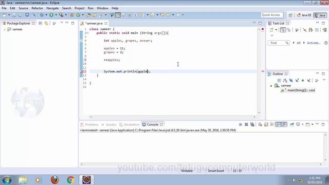 Java in Telugu - Tutorial 6 - Math Operators and Num Variables смотреть онлайн