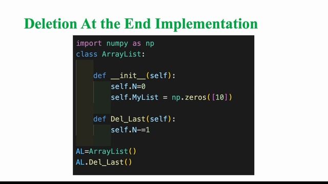 ArrayList Deletion: Delete At End with Python смотреть онлайн