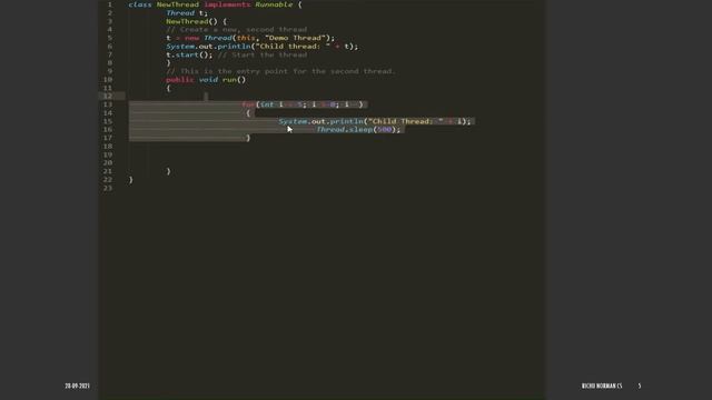 Multithreading in Java 3 creating thread by implementing Runnable interface смотреть онлайн