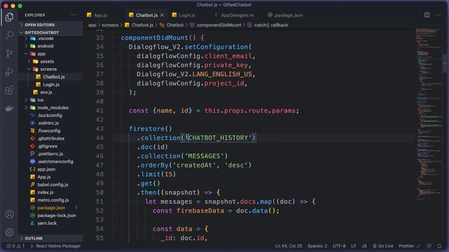 React Native Chatbot (Gifted Chat, DialogFlow and Firebase) Part 4 смотреть онлайн