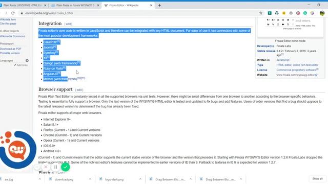 pastePlain in Froala WYSIWYG Editor JSFiddle смотреть онлайн