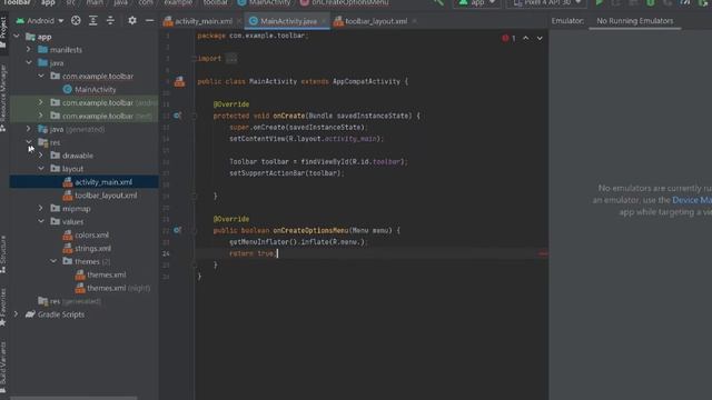 How To Create Custom Toolbar Android Studio Java смотреть онлайн