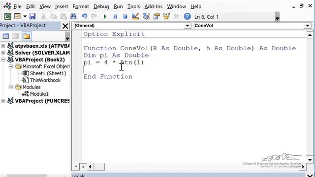 VBA Function Example: Cone Volume смотреть онлайн