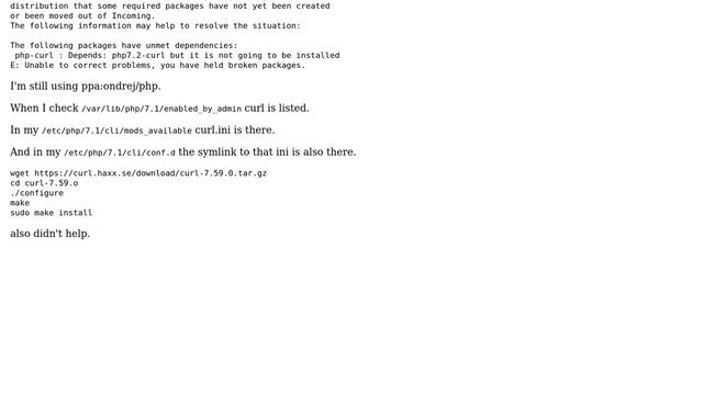 Upgraded from 16.04 to 18.04 now curl.so is missing смотреть онлайн