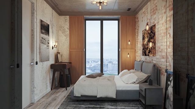 3d визуализация интерьера. LOFT. 3D max. Corona render /3d visualization of the interior смотреть онлайн