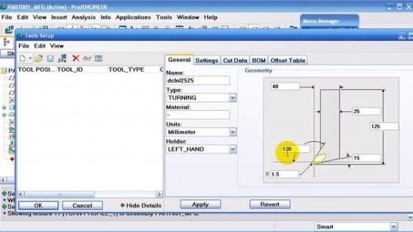 Pro Engineer Простая токарная обработка