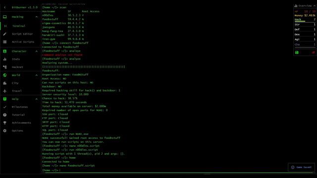 A Game About Hacking: Bitburner (beginning playthrough/tutorial) смотреть онлайн