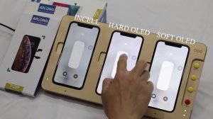 The compare INCELL vs OLED Hard vs OLED Soft screen of iPhone X