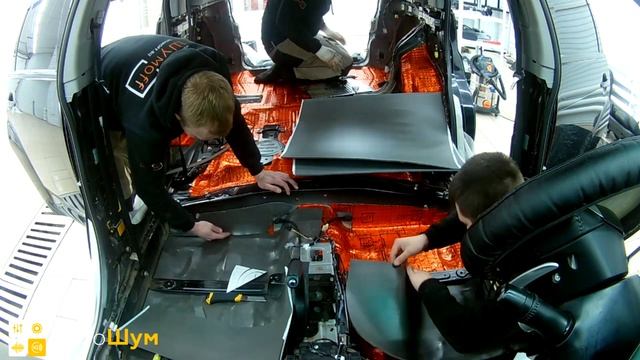 Шумоизоляция пола Mitsubishi Outlander. Уровень Комфорт. Автошум. смотреть онлайн