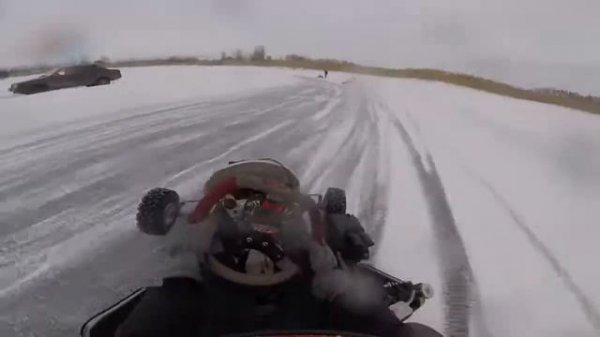 On-board.Winter karting Rotax Max. Hard treck. Зимний картинг ротакс макс.