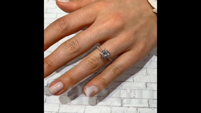 Cushion Cut Moissanite Rose Gold w/Diamond Prongs смотреть онлайн