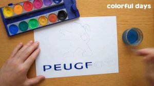How to draw a Peugeot logo - Comment dessiner un logo Peugeot