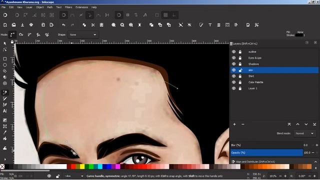 Ayushmann Khurana vector art - Inkscape / Illustrator Tutorial смотреть онлайн