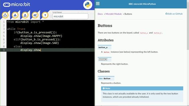 BBC Micro:bit - (Lesson 3) Using the Buttons Tutorial PYTHON смотреть онлайн