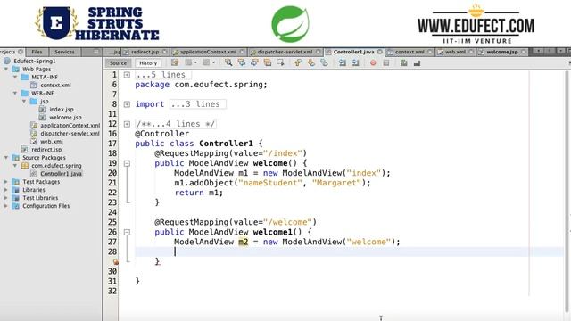 Edufect: Java Frameworks : Defining and configuring a View смотреть онлайн