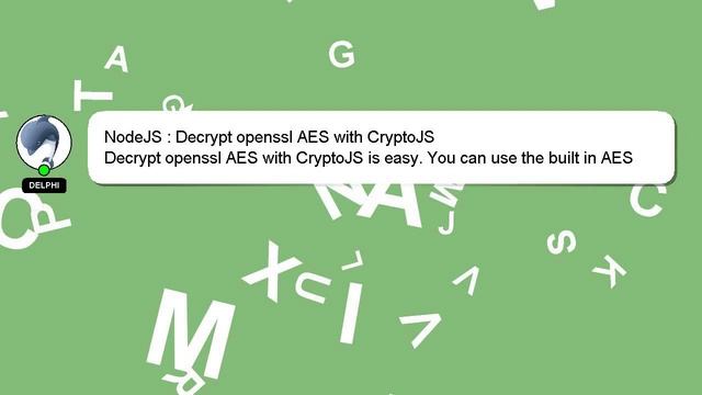 NodeJS : Decrypt openssl AES with CryptoJS смотреть онлайн